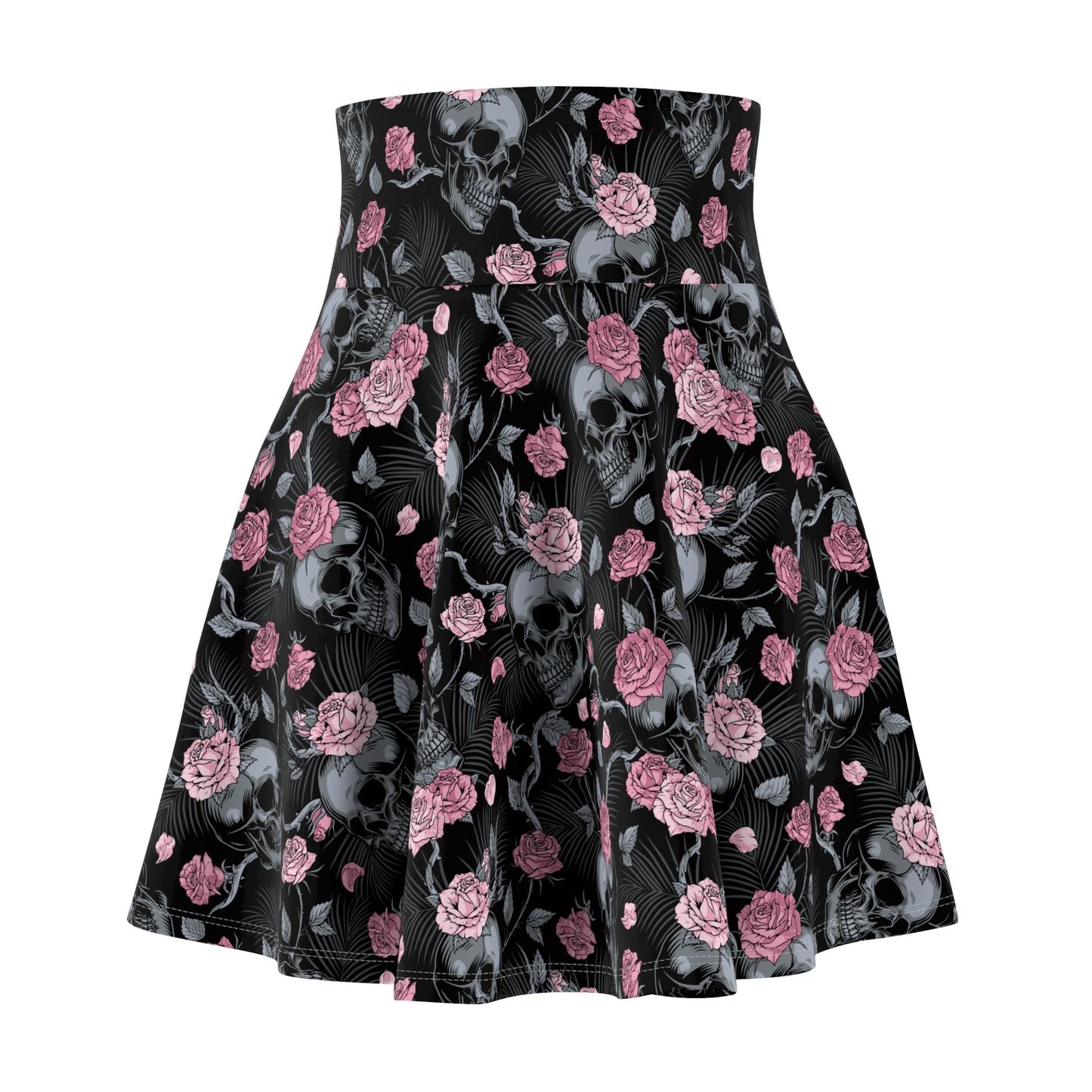 Gothic Totenkopf und Rosen - Skaterrock - Totenkopf & Rosen Design