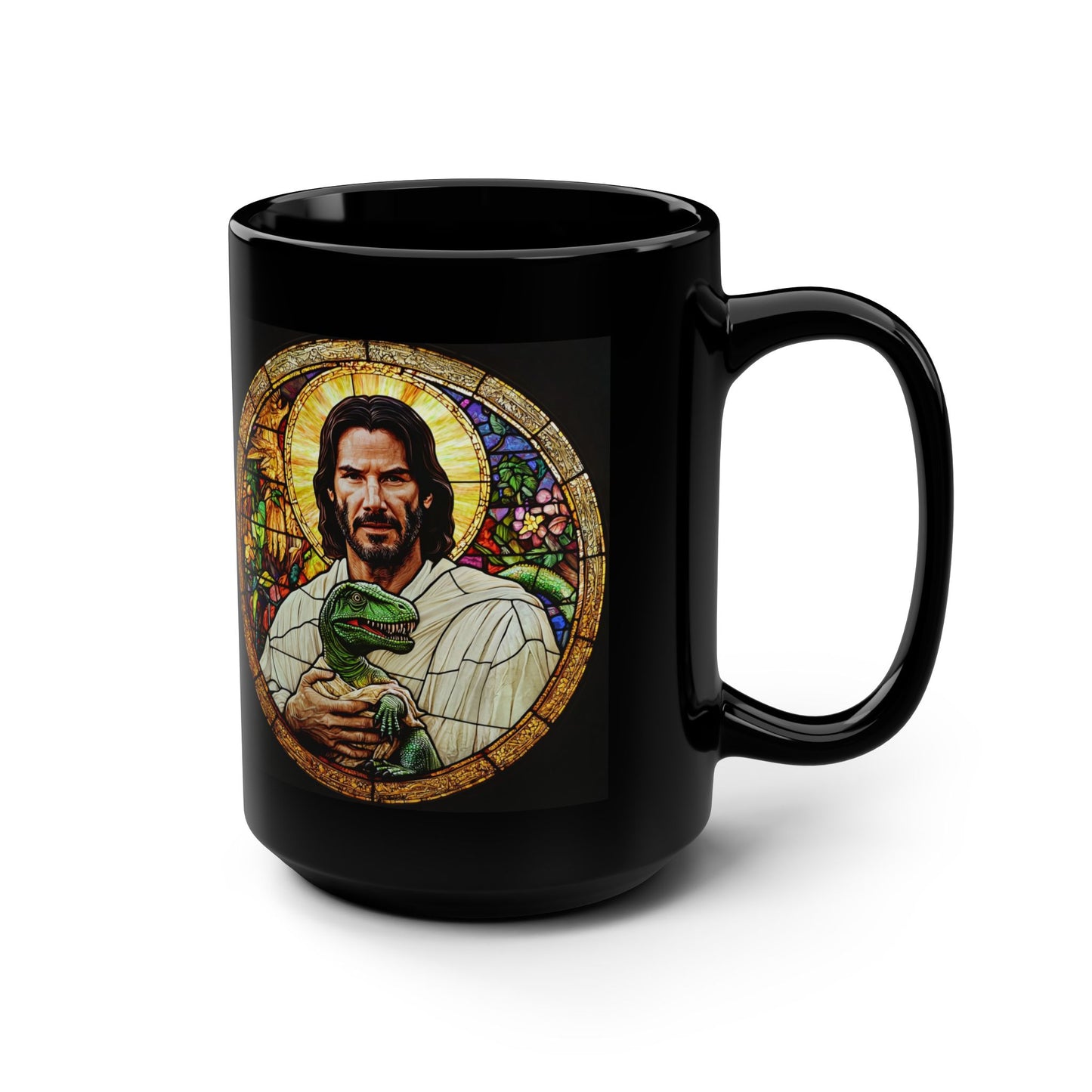 St. Keanu - Black Coffee Mug - 15oz