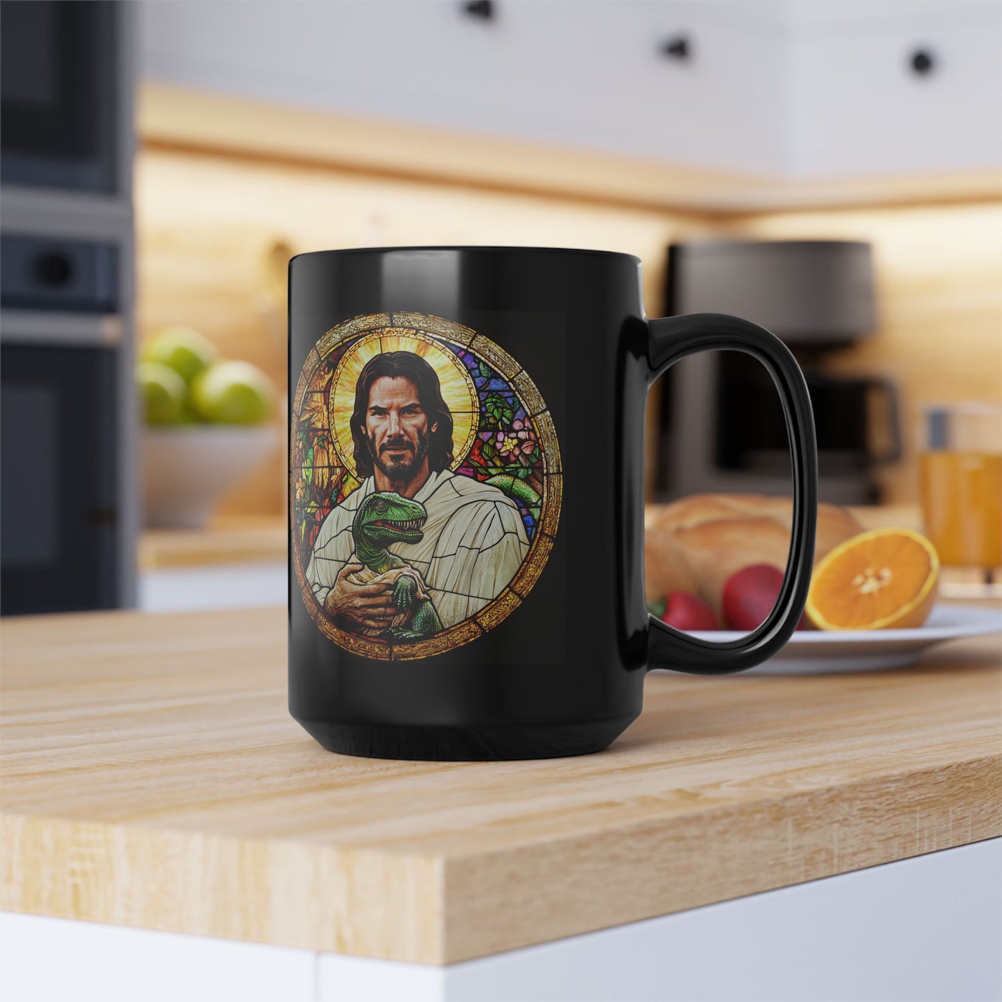 St. Keanu - Black Coffee Mug - 15oz