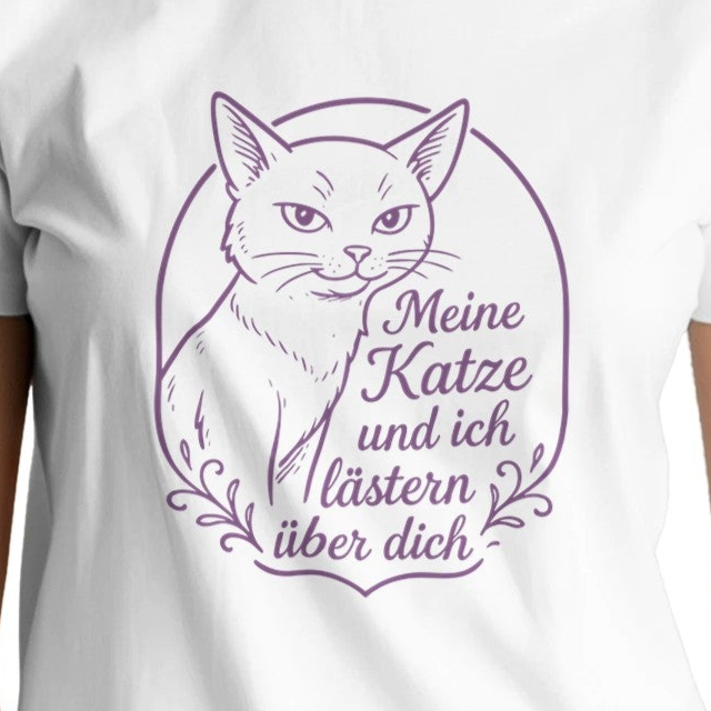 Meine Katze und ich lästern über dich - Katzen Heavyweight Unisex Crewneck T-shirt | Gildan® 5000