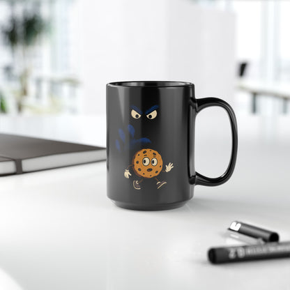 Cookie and Monster - Black Coffee Mug - 15oz