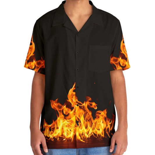 Flames - Tropical Men's Hawaiian Shirt - Beach Vibe Summer Gear