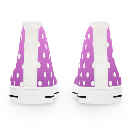 Polka Dot Pink High Top Sneakers für Damen – Stylisch & Fun