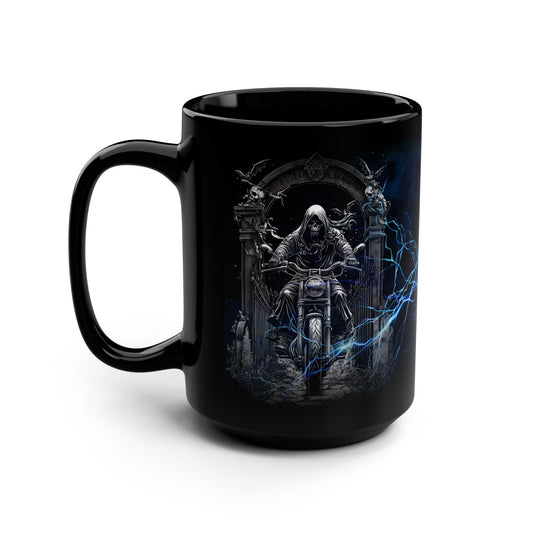 Durch das Tor der Hölle – Iron &amp; Thunder Collection – Schwarze Kaffeetasse – 425 ml 