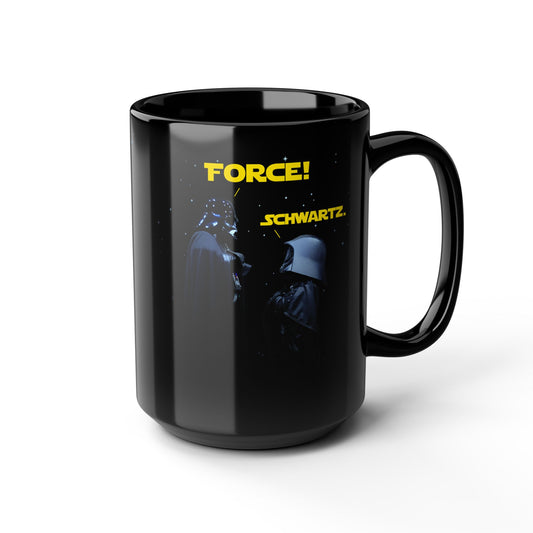 Force vs Schwartz – Schwarze Kaffeetasse – 15 oz