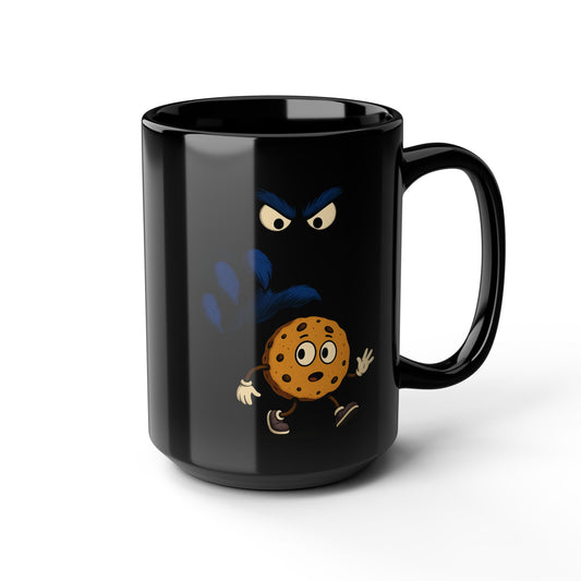 Cookie and Monster - Black Coffee Mug - 15oz
