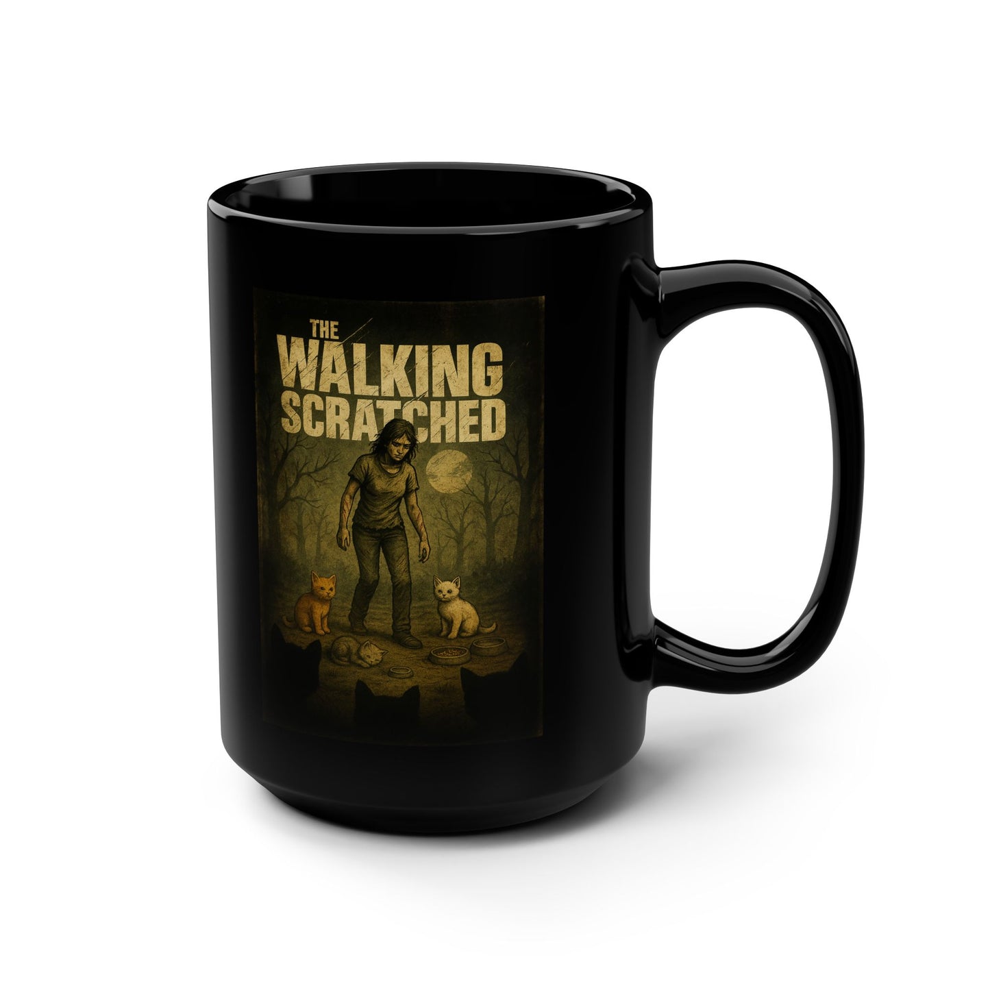 THE WALKING SCRATCHED - Black Coffee Mug - 15oz