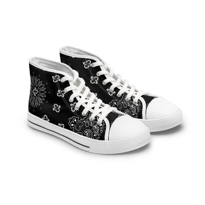 Schwarze Bandana High Top Sneakers für Damen – Stylisch & Fun