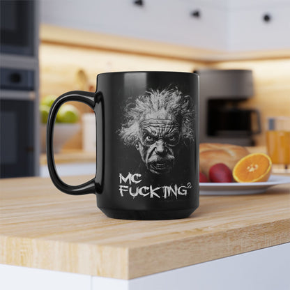Einstein's MC F@#!ing Square – 425 ml schwarze Tasse – einzigartiges Design für Kaffeeliebhaber und Geschenke 
