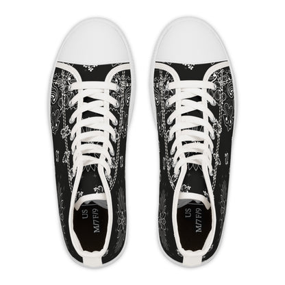 Schwarze Bandana High Top Sneakers für Damen – Stylisch & Fun