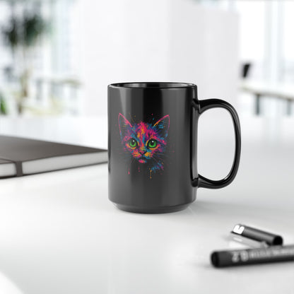 Kätzchen - Schwarze Kaffeetasse - 15oz