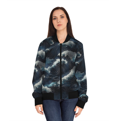 Ocean Waves - Damen Bomberjacke - Schickes Design für den Alltag