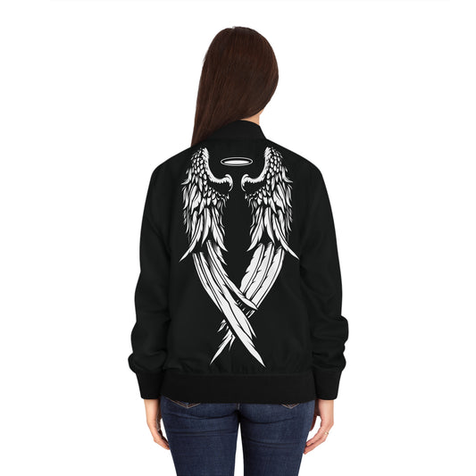 Angel Wings – Bomberjacke mit schickem Blumendesign für den Alltag
