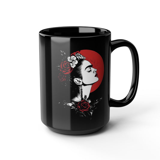 Frida Kahlo – Schwarze Kaffeetasse – 425 ml