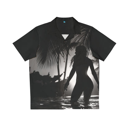 Men's Hawaiian Shirt - Tropical Vibe with Sunset Silhouette