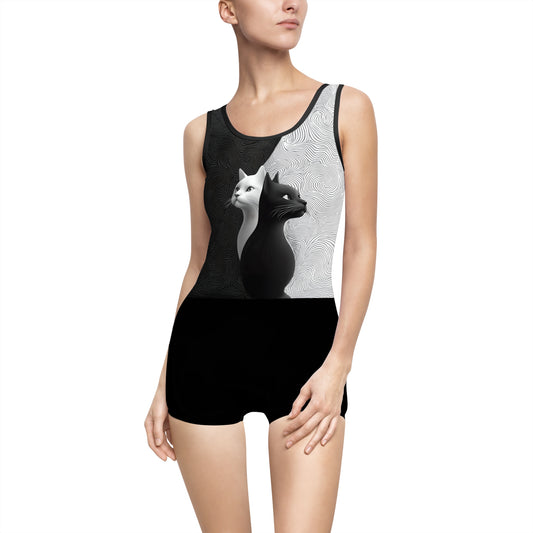 Ying Yan Cat – Vintage-Badeanzug für Damen (AOP)