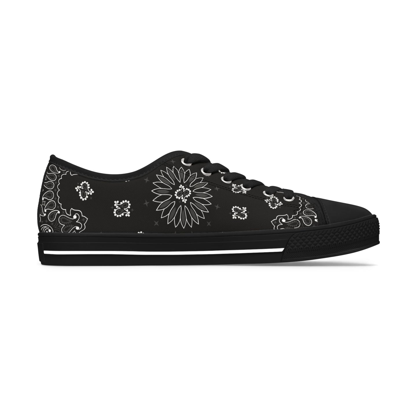 Low Top Sneakers für Damen - SCHWARZES BANDANA