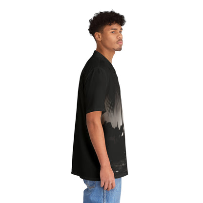 Men's Hawaiian Shirt - Tropical Vibe with Sunset Silhouette