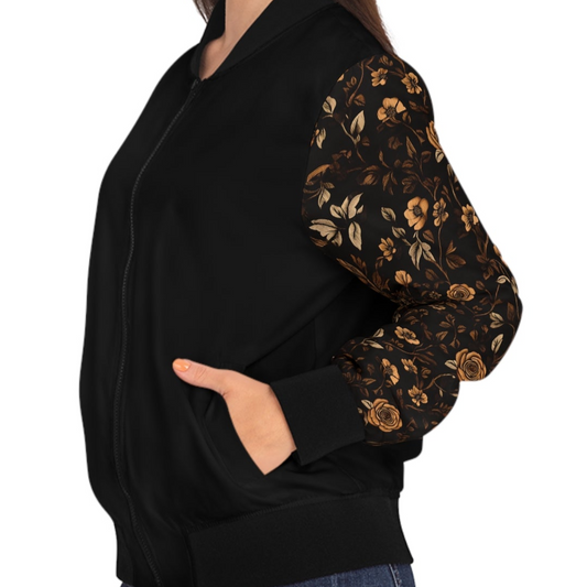 Elegante florale Bomberjacke für Damen – stilvolle Oberbekleidung für den Frühling 