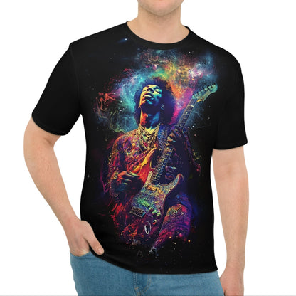 Jimi Hendrix Cosmic Vibe T-Shirt – Buntes Grafik-T-Shirt 