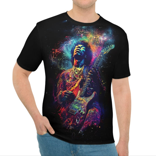 Jimi Hendrix Cosmic Vibe T-Shirt – Buntes Grafik-T-Shirt 