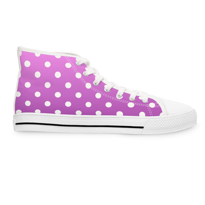 Polka Dot Pink High Top Sneakers für Damen – Stylisch & Fun