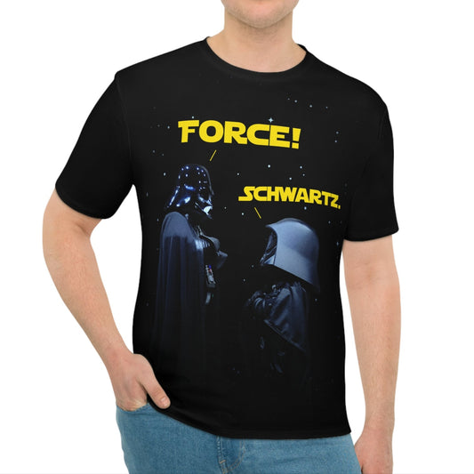 „Kraft! Schwartz!“ Vader vs. Helm – T-Shirt – Grafik-T-Shirt für Sci-Fi-Fans