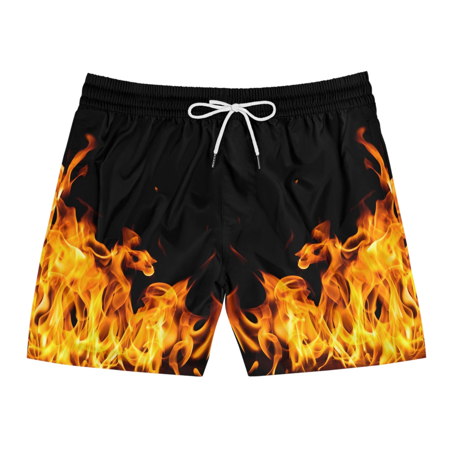 Men's Fire Pattern Swim Shorts - Hot Summer Vibes