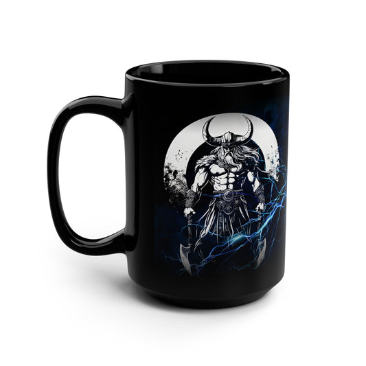 Odin – Iron &amp; Thunder Kollektion – Schwarze Kaffeetasse – 425 ml 