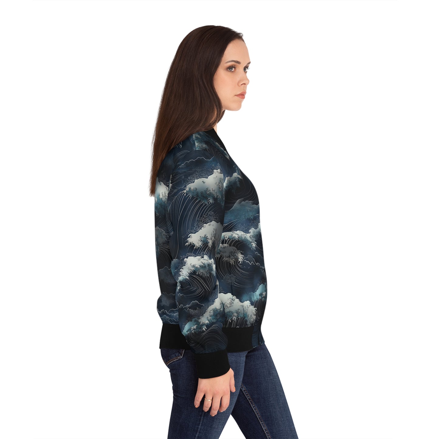 Ocean Waves - Damen Bomberjacke - Schickes Design für den Alltag