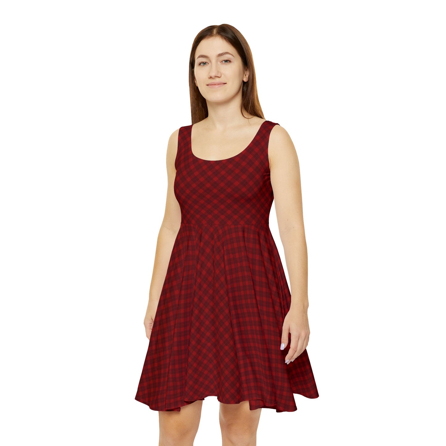 RED PLAIDIE – Skaterkleid für Damen – Perfekt für Frühlingsveranstaltungen und Freizeitkleidung 