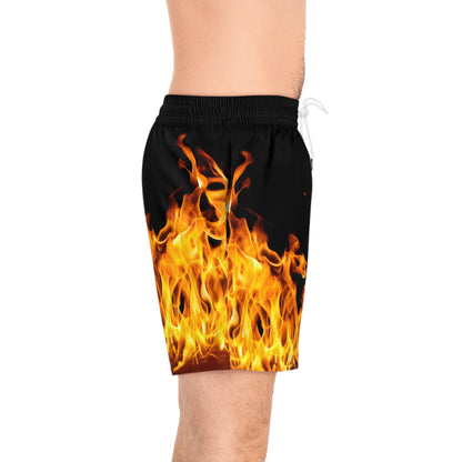 Men's Fire Pattern Swim Shorts - Hot Summer Vibes