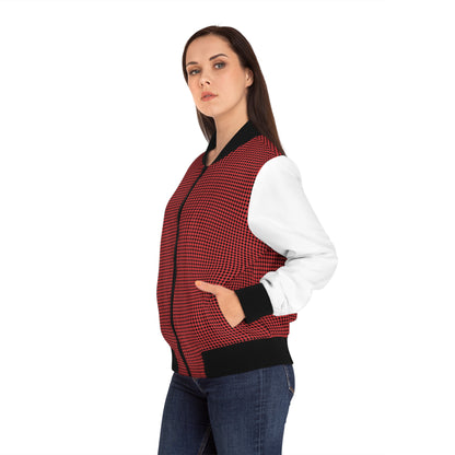 Strukturiertes Rot – Bomberjacke, schickes Design für den Alltagsstil
