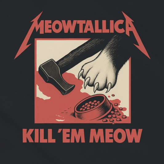MEOWTALLICA KILL 'EM MEOW - Katzen Schweres Unisex-T-Shirt mit Rundhalsausschnitt | Gildan® 5000
