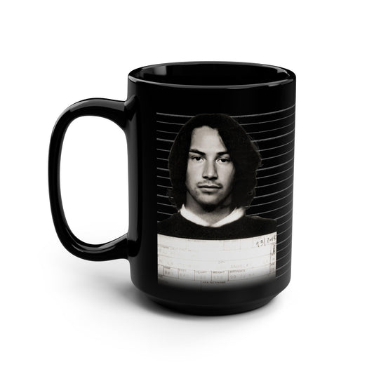Keanu – Mug Shot Schwarze Kaffeetasse – 15oz 