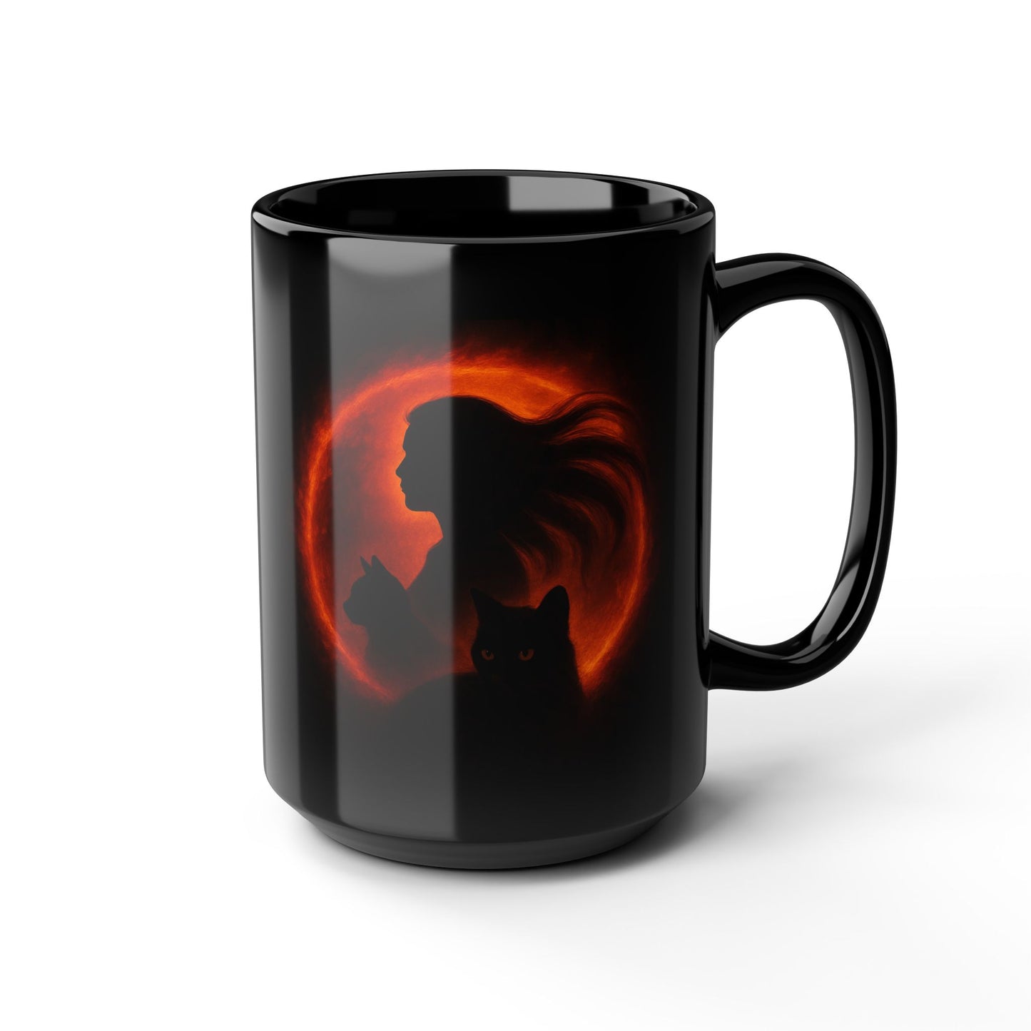Mutter der Katzen - Schwarze Kaffeetasse - 15oz