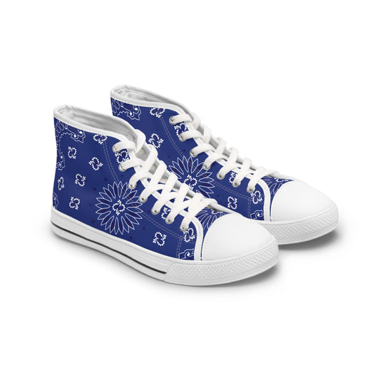 Blaue Bandana High Top Sneakers für Damen – Stylisch & Fun