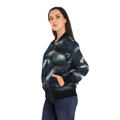 Ocean Waves - Damen Bomberjacke - Schickes Design für den Alltag