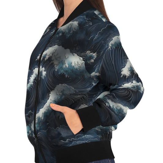 Ocean Waves - Damen Bomberjacke - Schickes Design für den Alltag