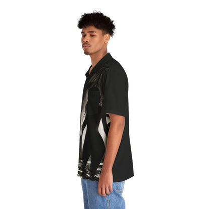 Men's Hawaiian Shirt - Tropical Vibe with Sunset Silhouette