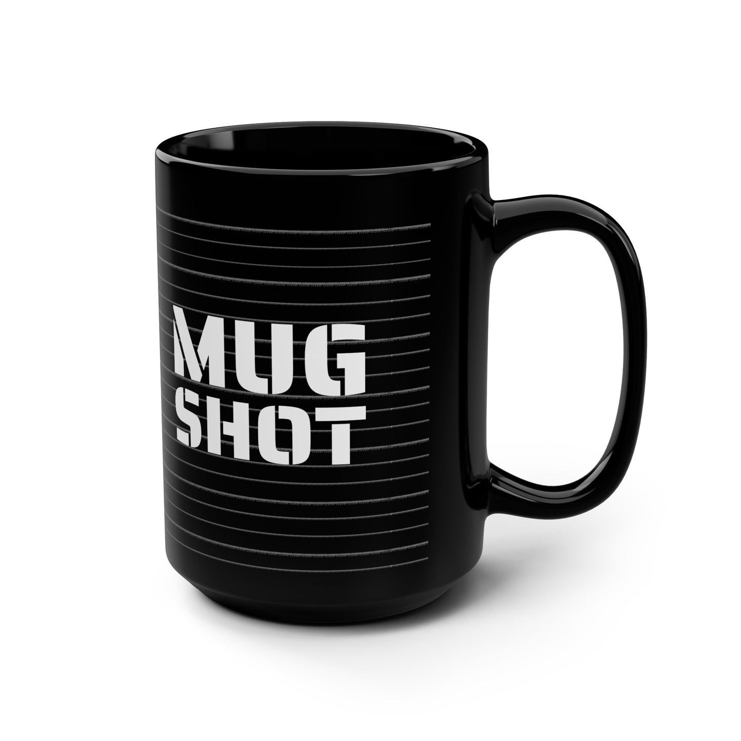 Woodie – Mug Shot – Schwarze Kaffeetasse – 15 oz 