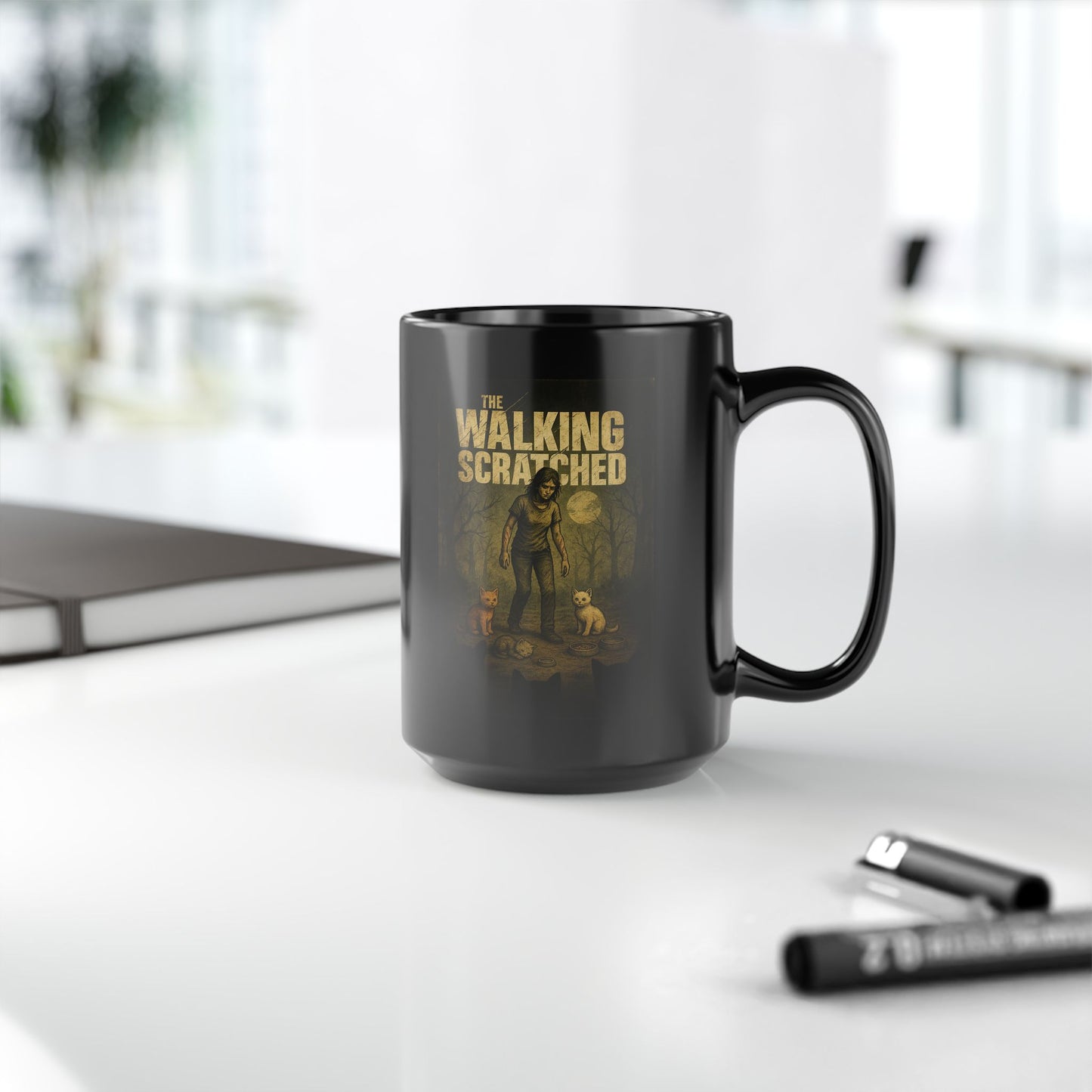 THE WALKING SCRATCHED - Black Coffee Mug - 15oz