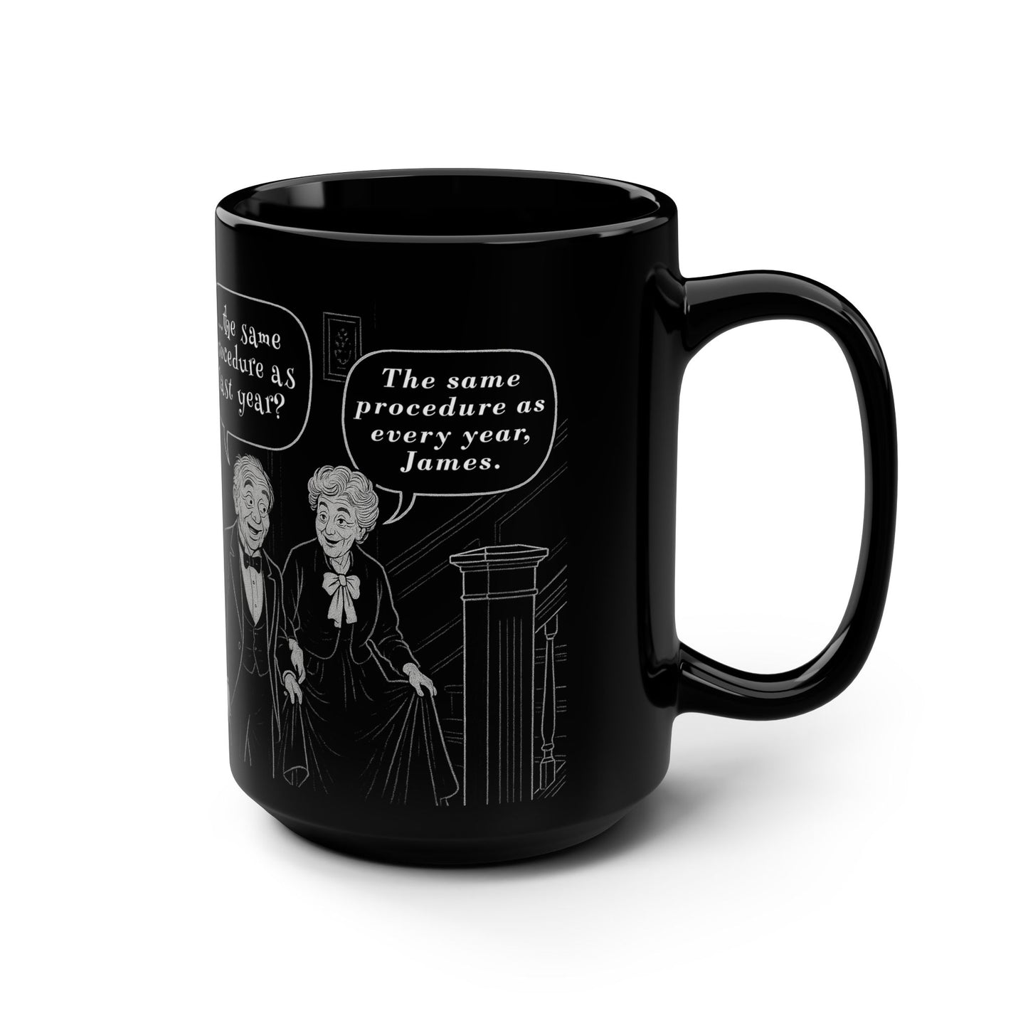 Dinner for One - Schwarze Kaffeetasse - 15oz