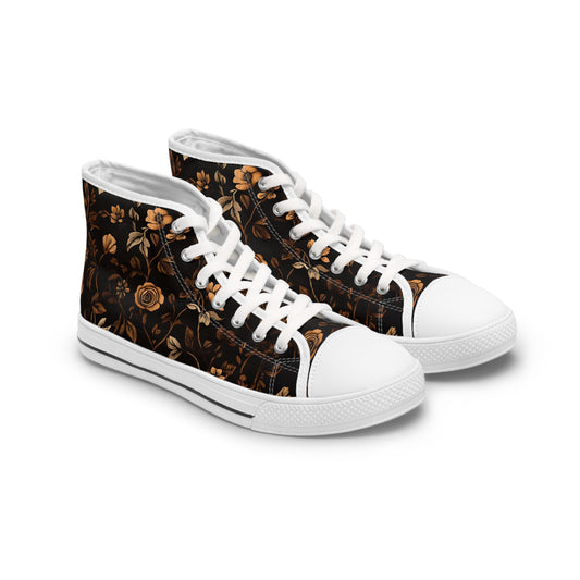 Herbstliche High-Top-Sneaker mit Blumenmuster für Damen – Stylisch & Fun