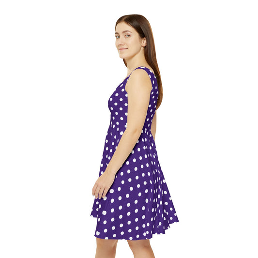 Retro Polka Dot Damenkleid - Perfekt für Sommerpicknicks und Partys