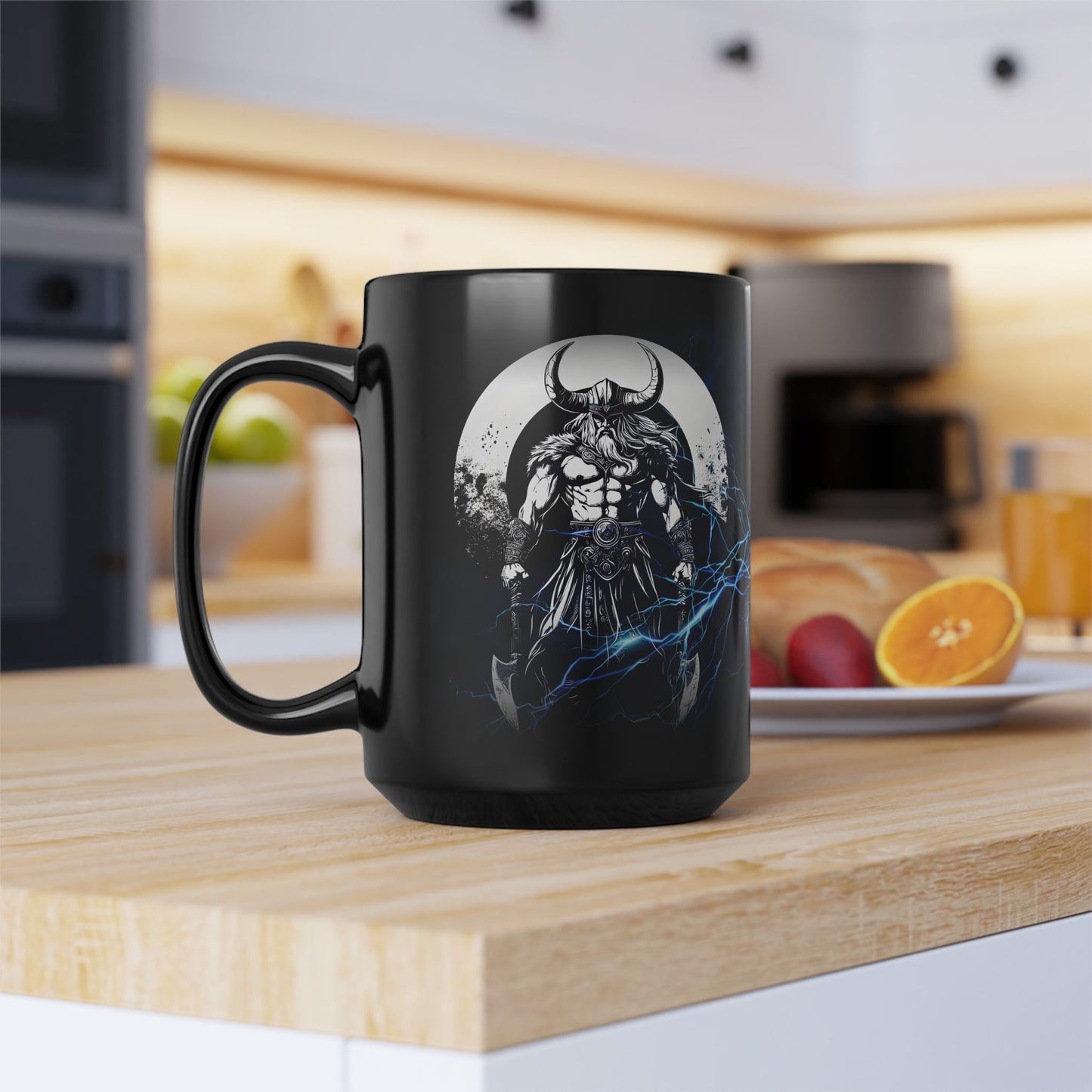 Odin – Iron &amp; Thunder Kollektion – Schwarze Kaffeetasse – 425 ml 