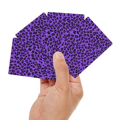 Lila Pokerkarten-Set mit Geparden-Print – Premium-Spieldeck für Spieleabende 