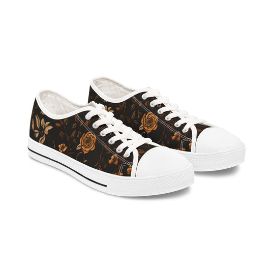 Low-Top-Sneakers für Damen - Elegantes Blumenmuster