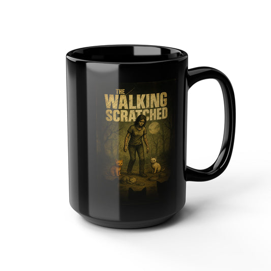 THE WALKING SCRATCHED - Schwarze Kaffeetasse - 15oz