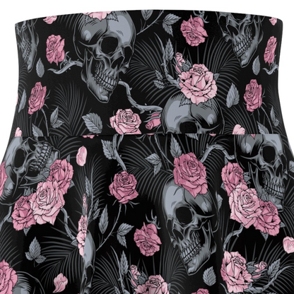 Gothic Totenkopf und Rosen - Skaterrock - Totenkopf &amp; Rosen Design 